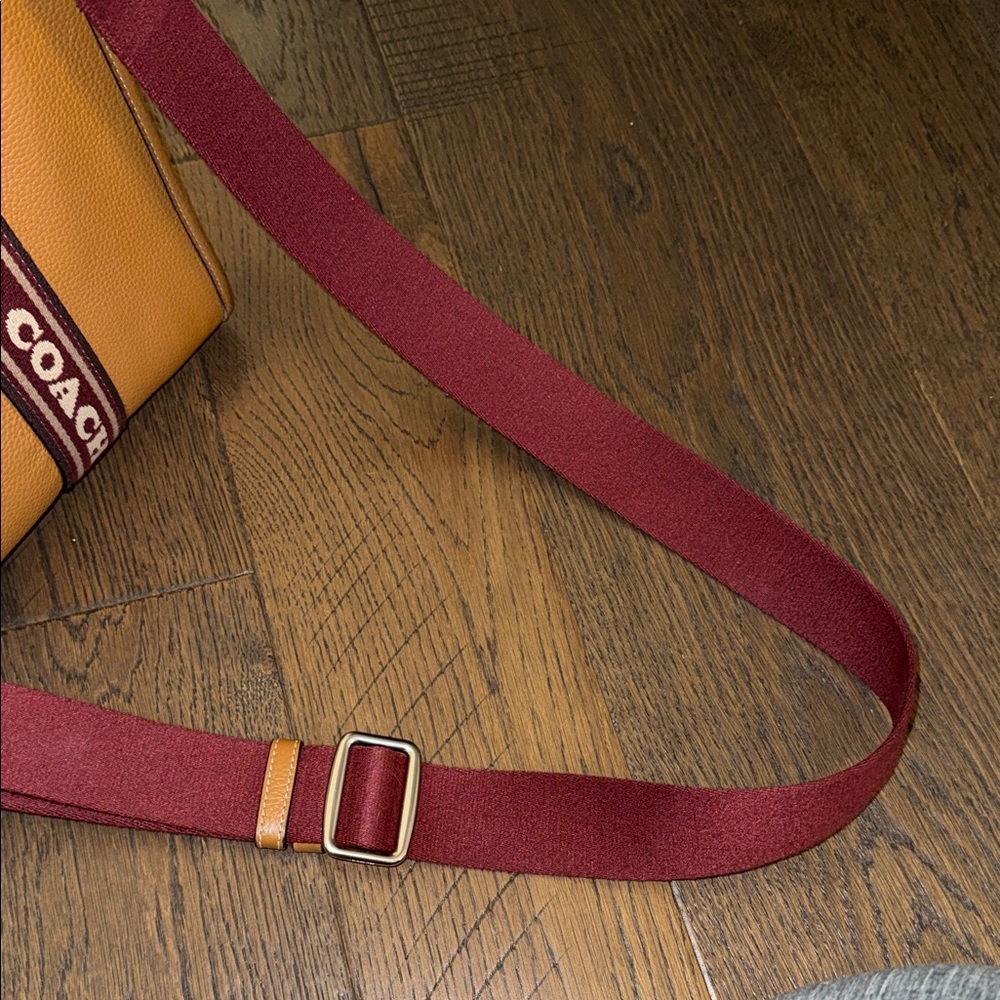 Coach Smith Leather Tote Bag with Burgundy Strap - Picture 9 of 9